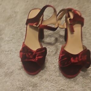 Elegant Red Velvet Women's Sandals